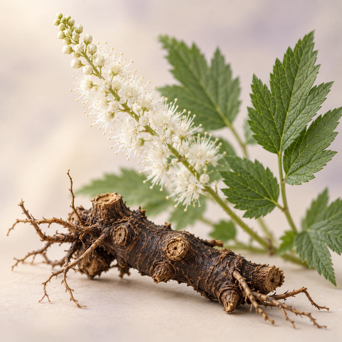 Black cohosh root and flower
